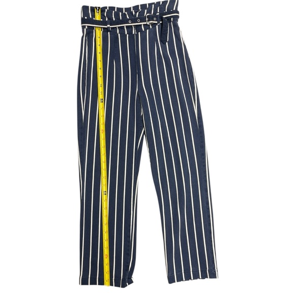Reformation Marlon Navy and White Striped Cropped Pants Size 2 - Picture 6 of 11